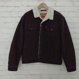 Levi's Men's Purple Sherpa Lined Denim Trucker Jean Jacket Unisex Classic Warm